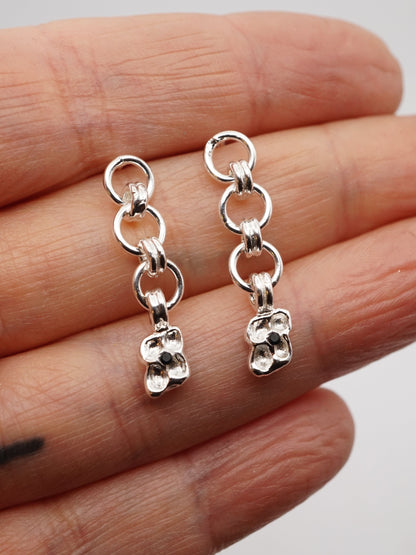 sterling silver TRIPLE CROQUÉE earrings with sapphires