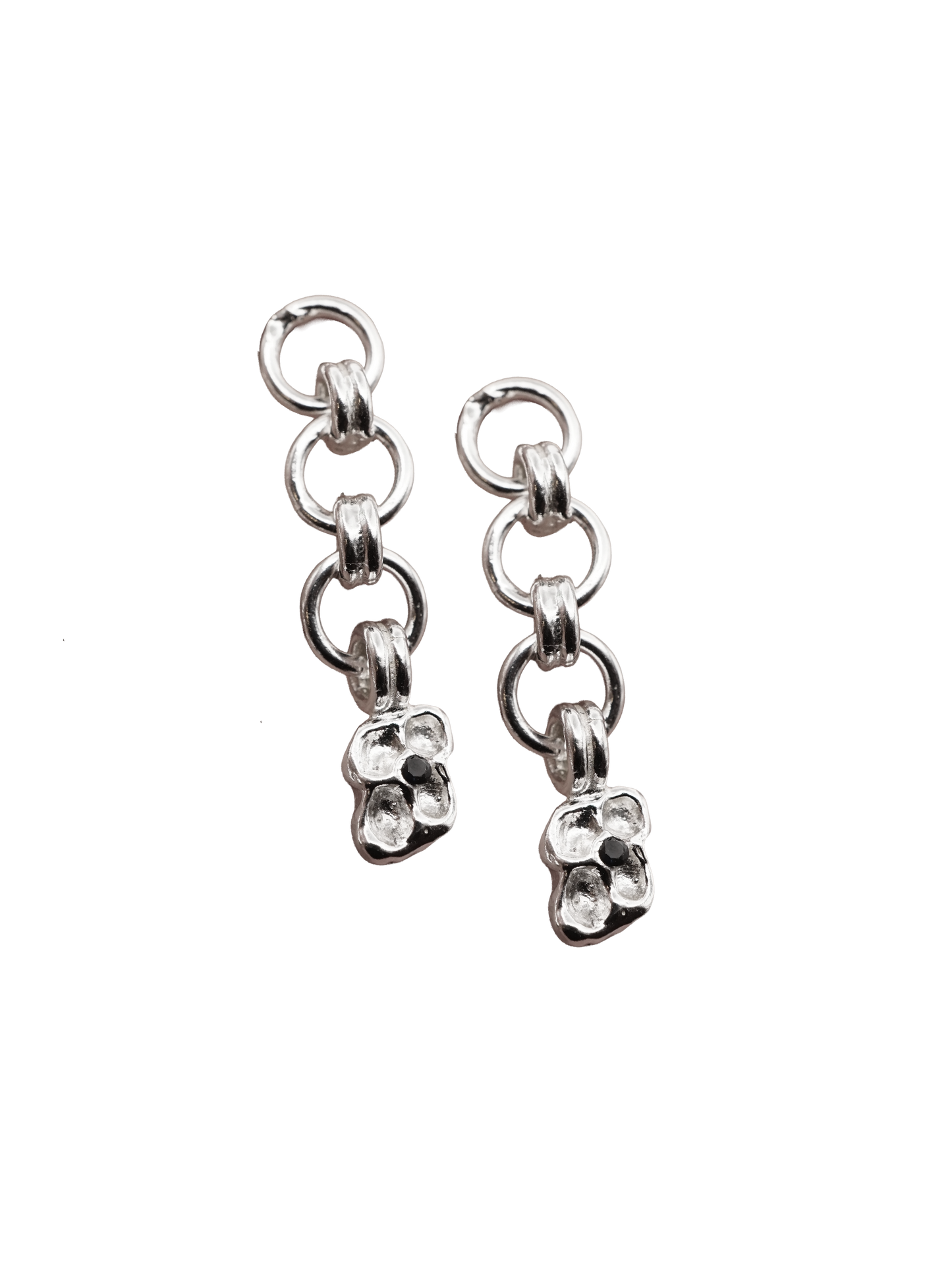 sterling silver TRIPLE CROQUÉE earrings with sapphires