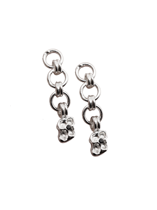 sterling silver TRIPLE CROQUÉE earrings with sapphires