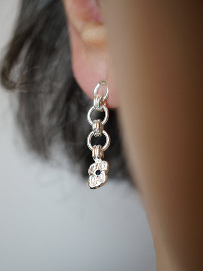 sterling silver TRIPLE CROQUÉE earrings with sapphires