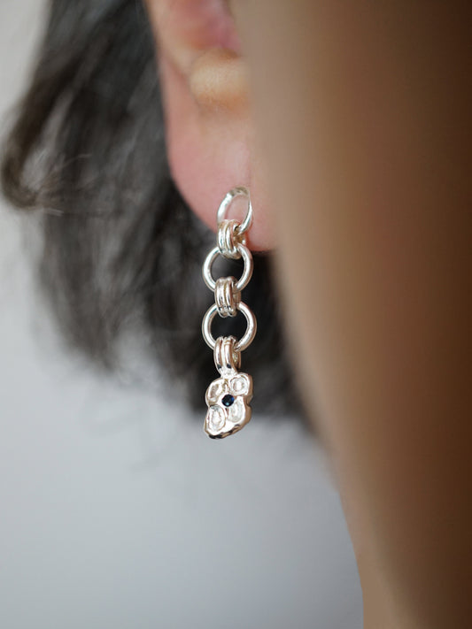 sterling silver TRIPLE CROQUÉE earrings with sapphires