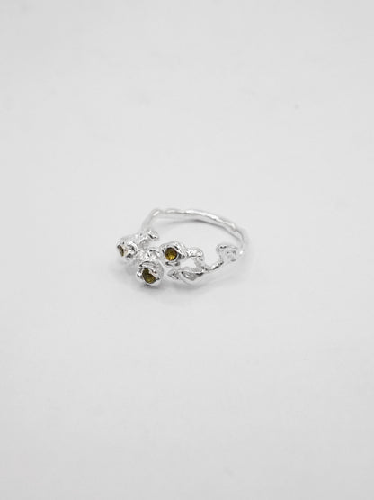 sterling silver TRIO ring with stones