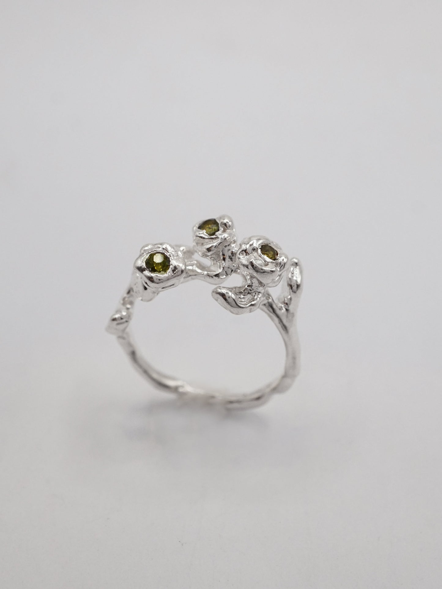 sterling silver TRIO ring with stones