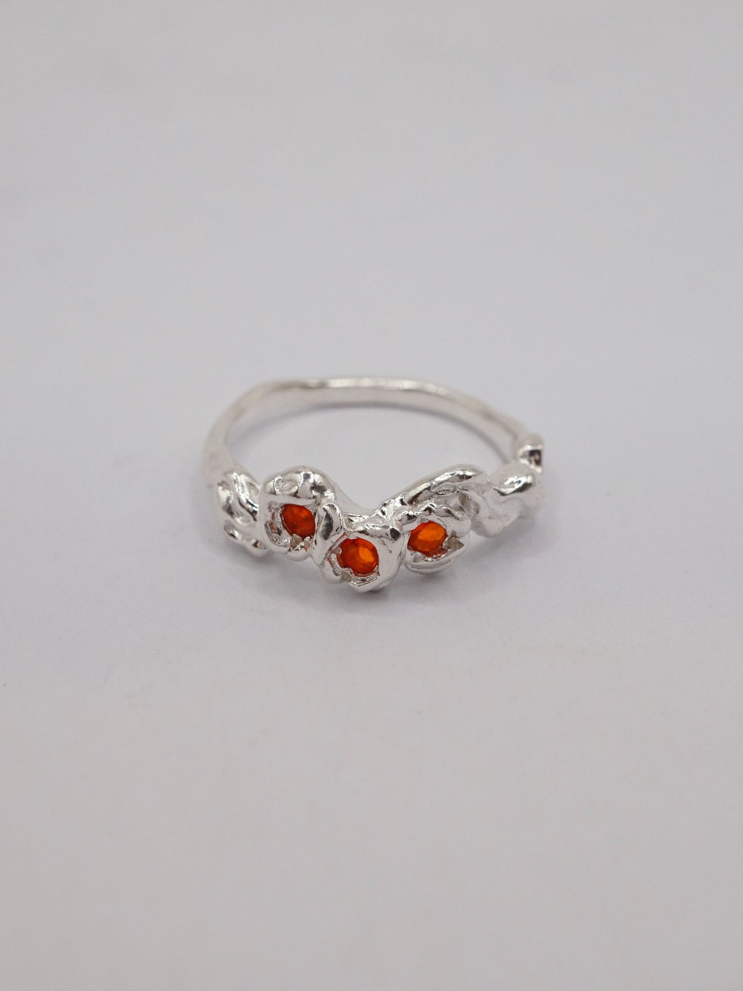 sterling silver or 10kt yellow gold BOUQUET SIMPLE ring with fire opals