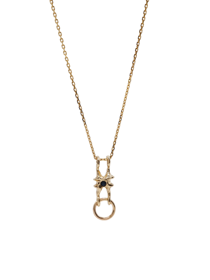 10kt gold OOAK pendant with sapphire
