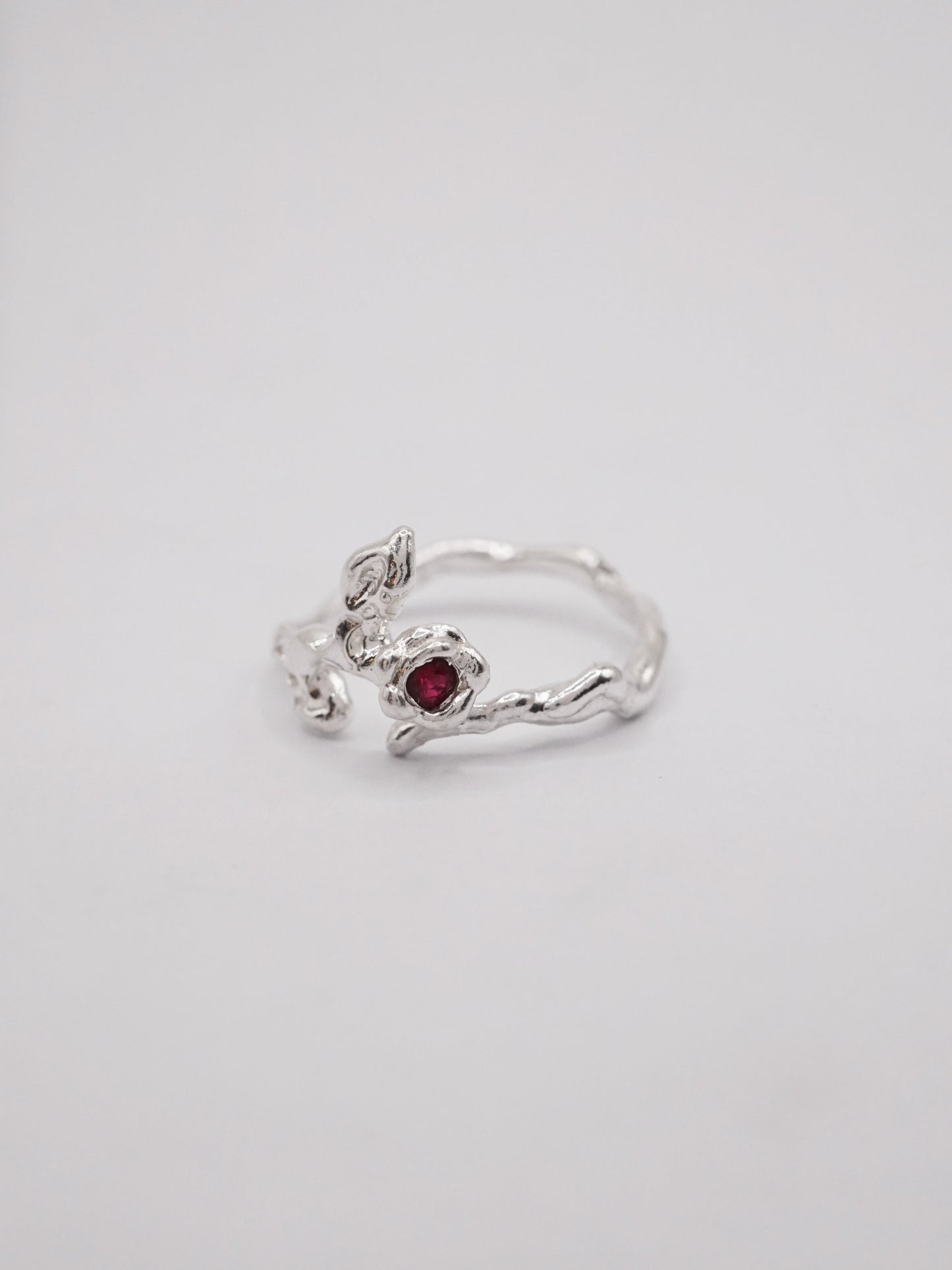 sterling silver BOURGEON ring with sapphire