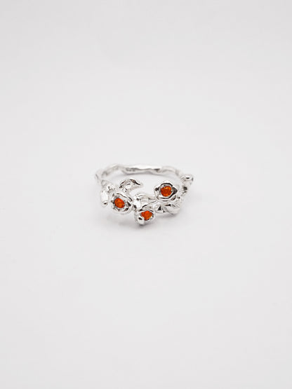 sterling silver TRIO ring with stones