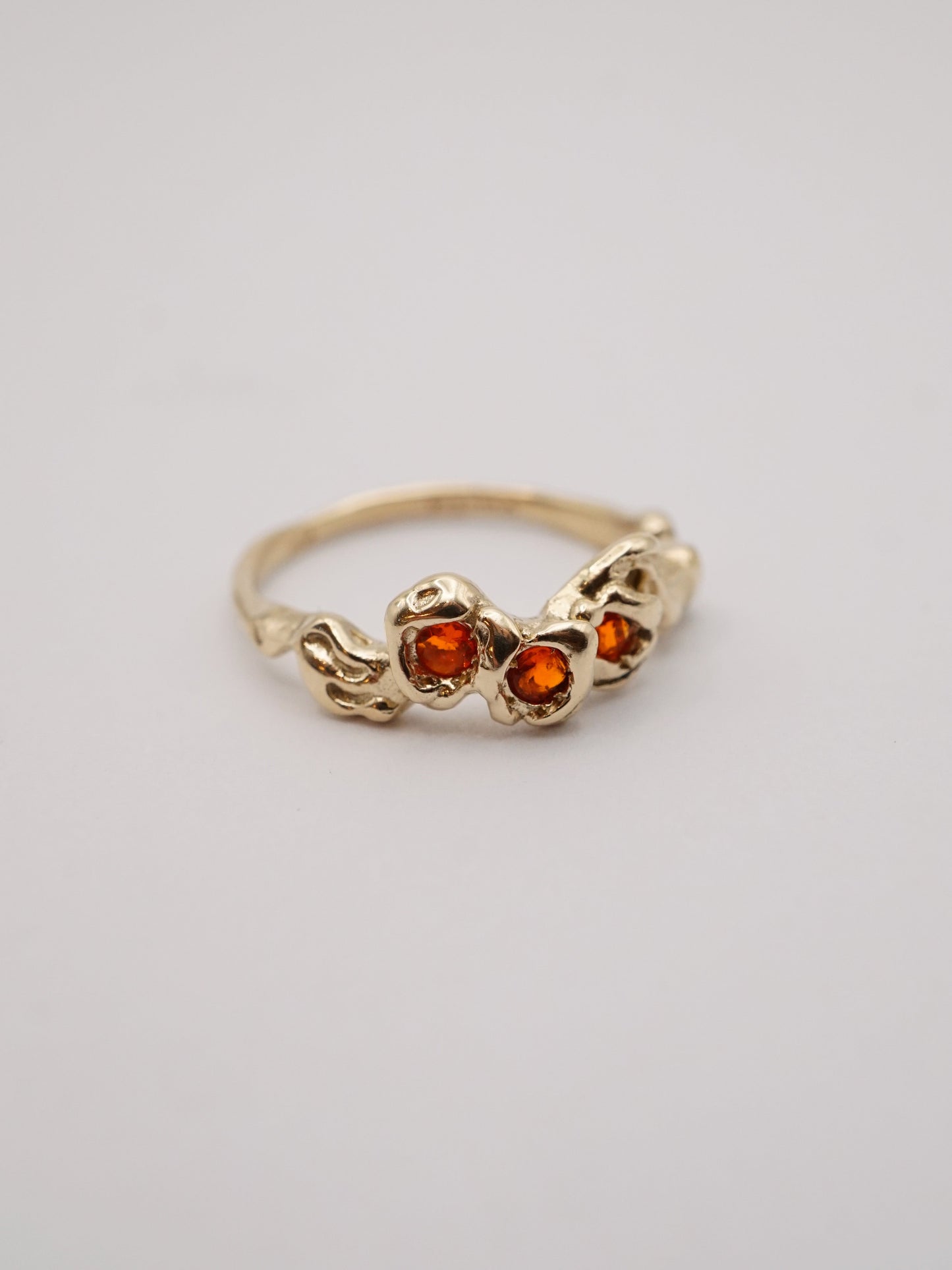 sterling silver or 10kt yellow gold BOUQUET SIMPLE ring with fire opals