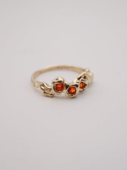 sterling silver or 10kt yellow gold BOUQUET SIMPLE ring with fire opals