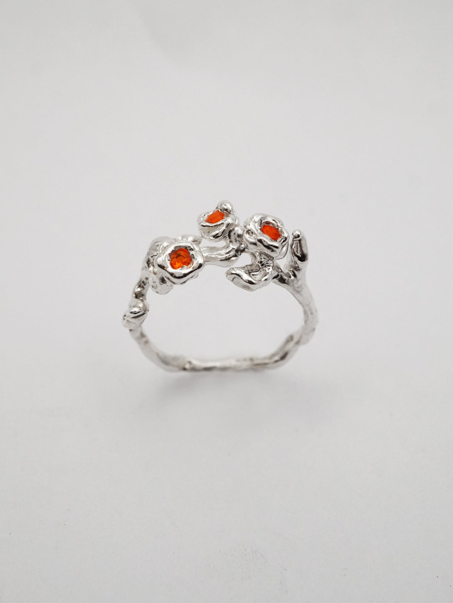 sterling silver TRIO ring with stones