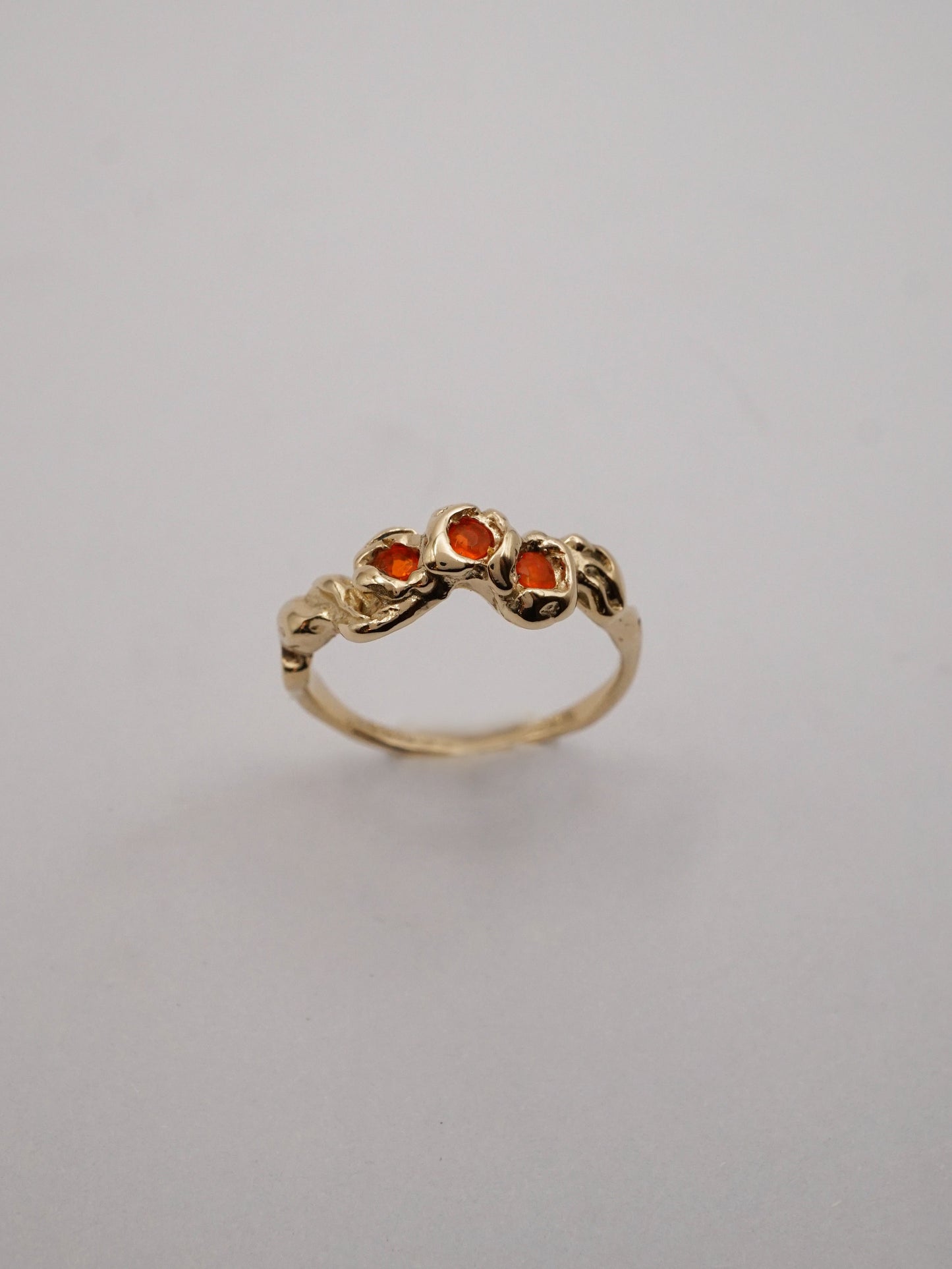 sterling silver or 10kt yellow gold BOUQUET SIMPLE ring with fire opals