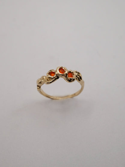 sterling silver or 10kt yellow gold BOUQUET SIMPLE ring with fire opals