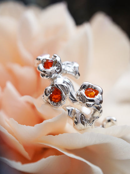 sterling silver TRIO ring with stones