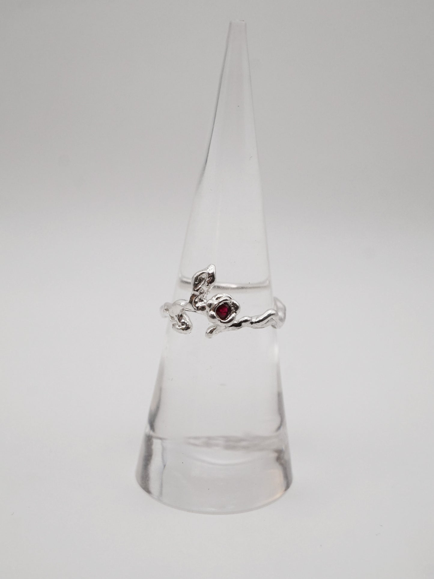 sterling silver BOURGEON ring with sapphire