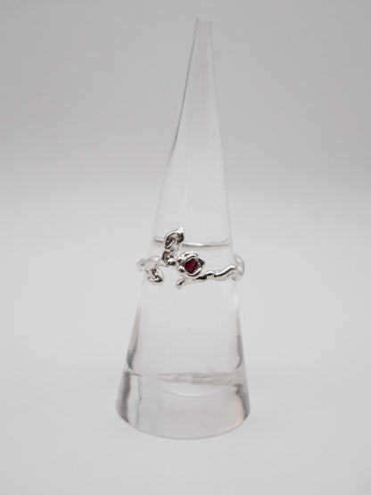 sterling silver BOURGEON ring with sapphire