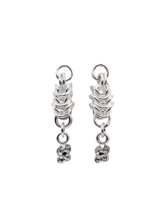sterling silver OOAK CHAINMAIL earrings