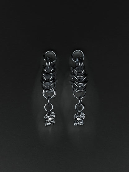 sterling silver OOAK CHAINMAIL earrings