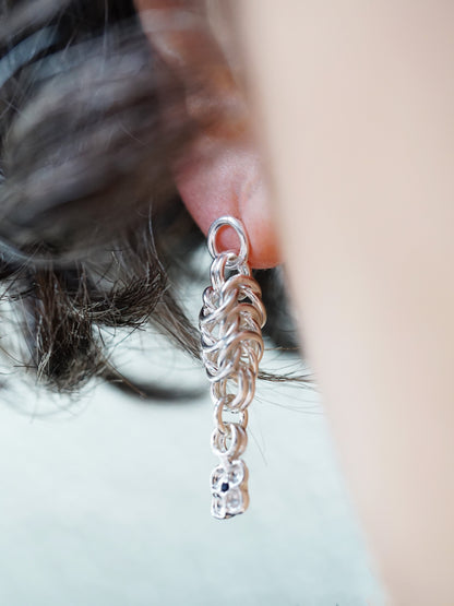 sterling silver OOAK CHAINMAIL earrings