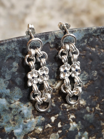 sterling silver ARMURE earrings with sapphires