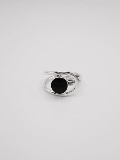 COM001 bague en argent et onyx