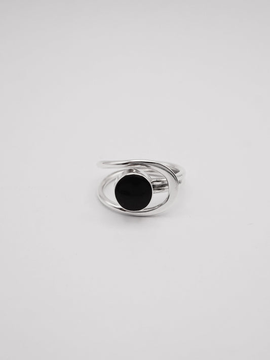 COM001 bague en argent et onyx