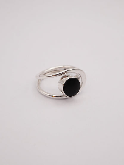 COM001 bague en argent et onyx