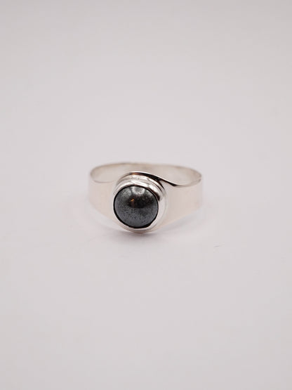 COM002 bague en argent et hématite