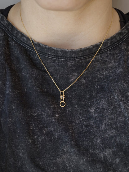 10kt gold OOAK pendant with sapphire