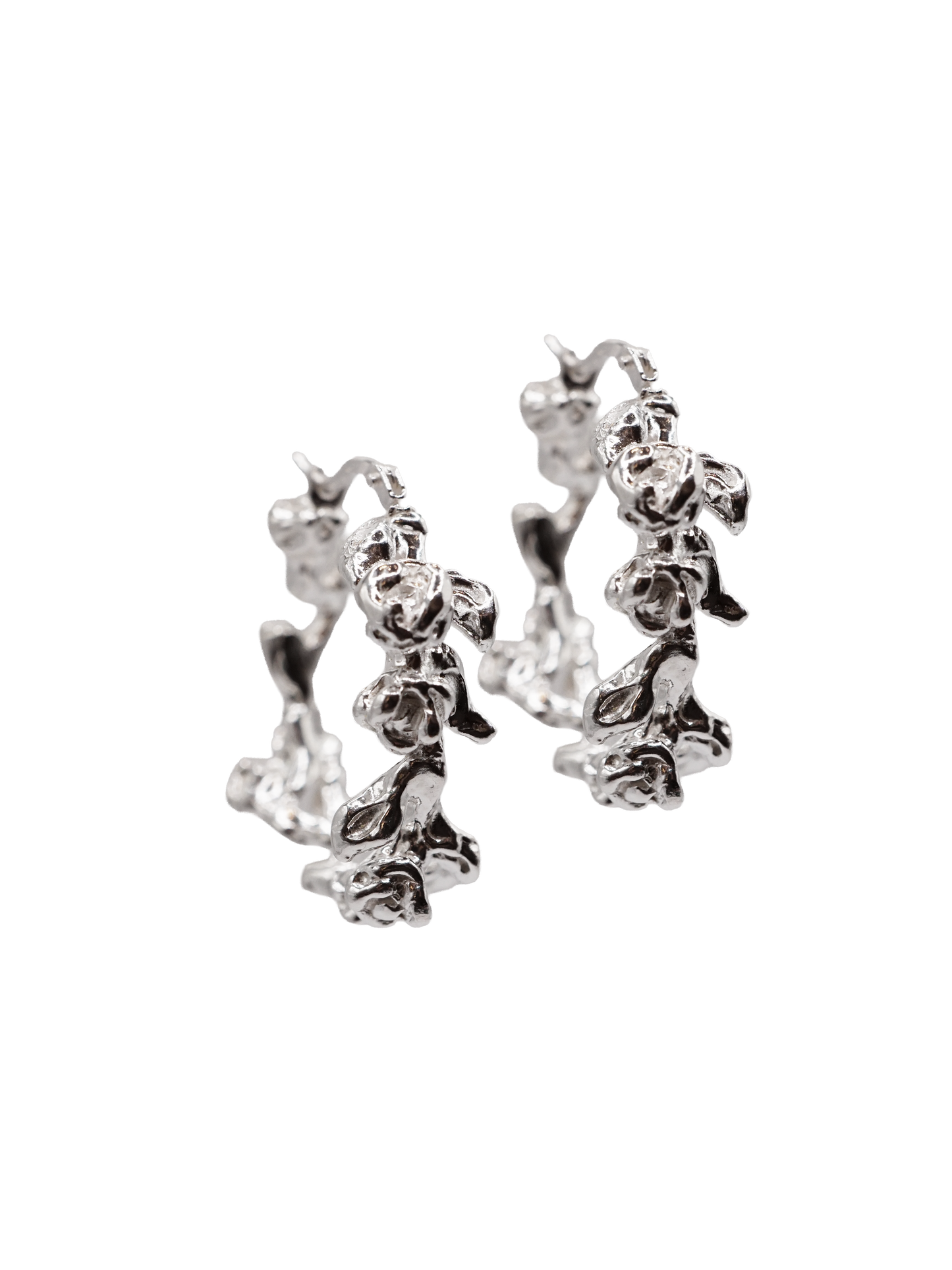 sterling silver BOUQUET HOOPS earrings