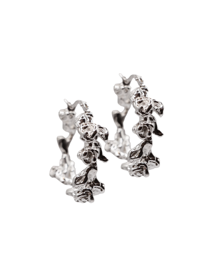 sterling silver BOUQUET HOOPS earrings