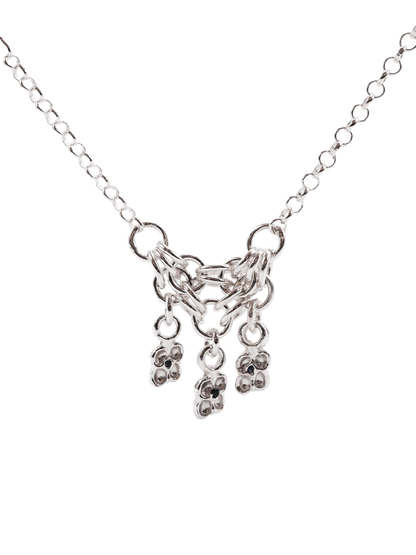 sterling silver TRI-CROQUÉE necklace with sapphires