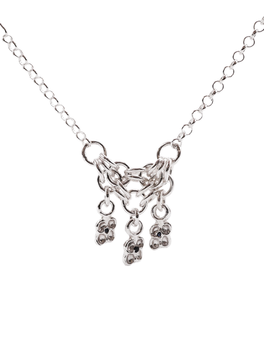 sterling silver TRI-CROQUÉE necklace with sapphires