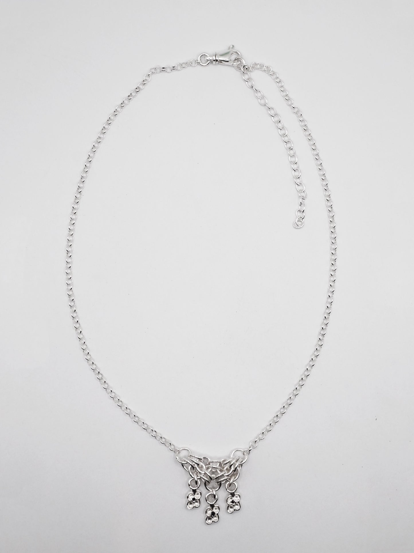 sterling silver TRI-CROQUÉE necklace with sapphires