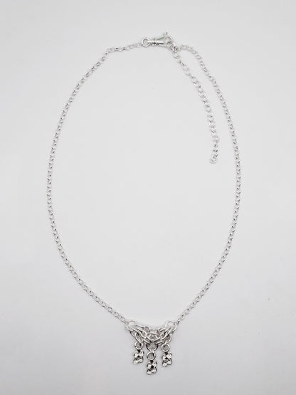sterling silver TRI-CROQUÉE necklace with sapphires