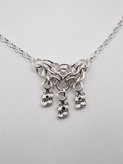 sterling silver TRI-CROQUÉE necklace with sapphires