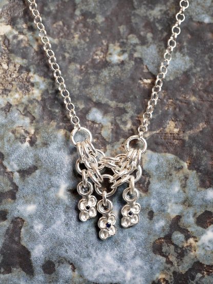 sterling silver TRI-CROQUÉE necklace with sapphires