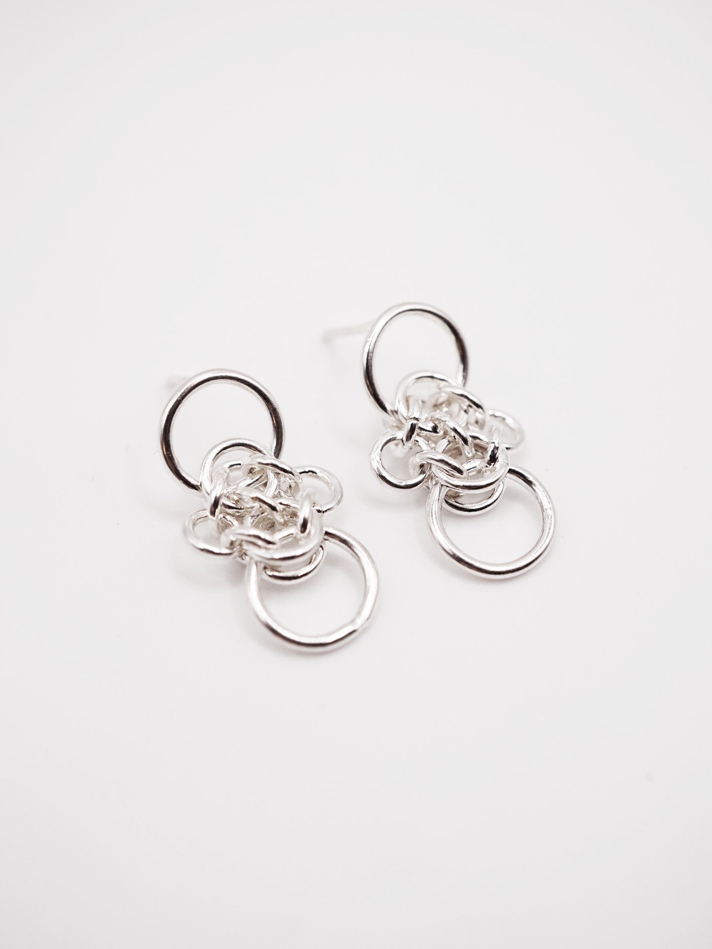 sterling silver OOAK CHAINMAIL earrings III