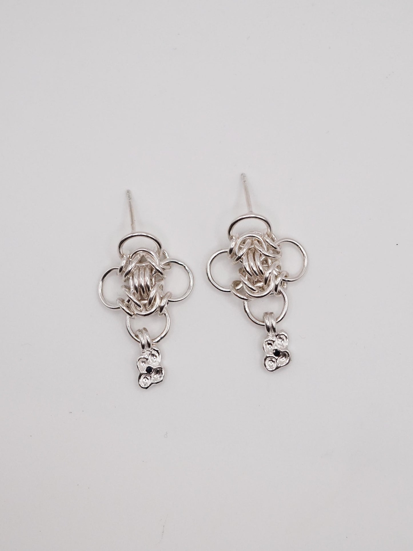 sterling silver OOAK CHAINMAIL earrings II