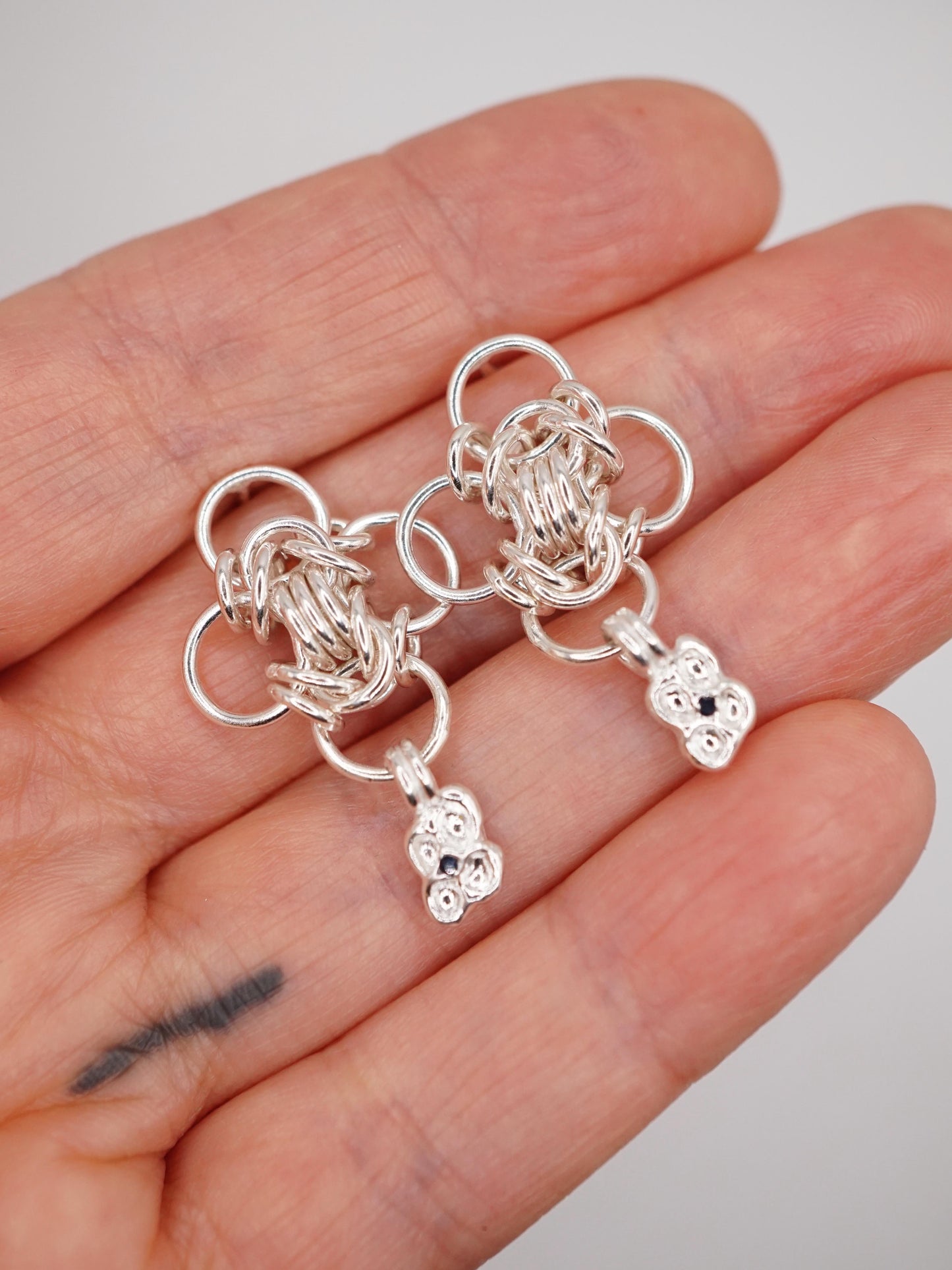 sterling silver OOAK CHAINMAIL earrings II