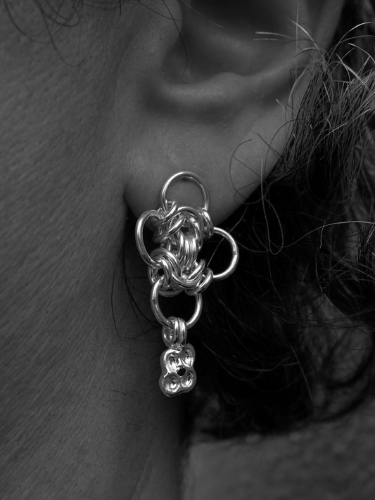 sterling silver OOAK CHAINMAIL earrings II