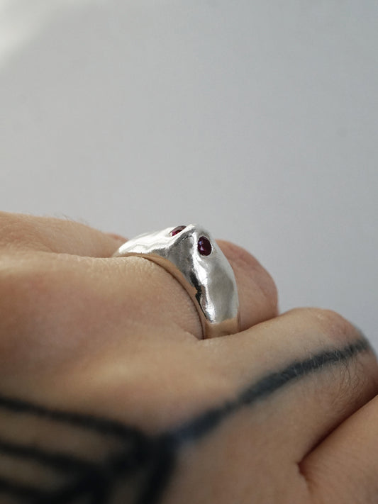 bague PINCH en argent avec deux saphirs