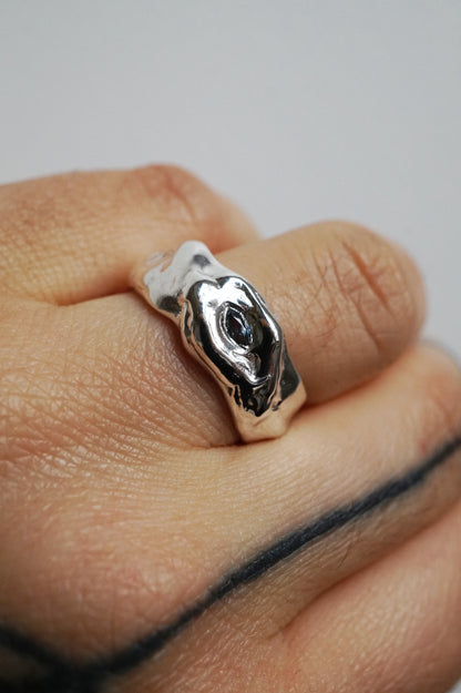 sterling silver FENESTRA ring with sapphire