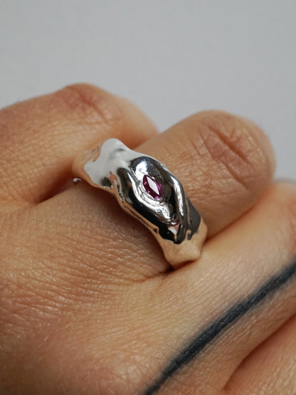 sterling silver FENESTRA ring with sapphire
