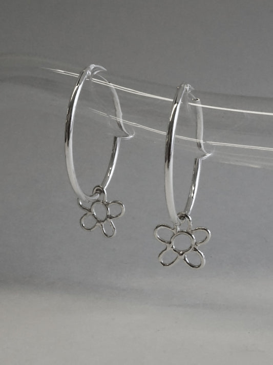 FLOWER HOOPS EARRINGS