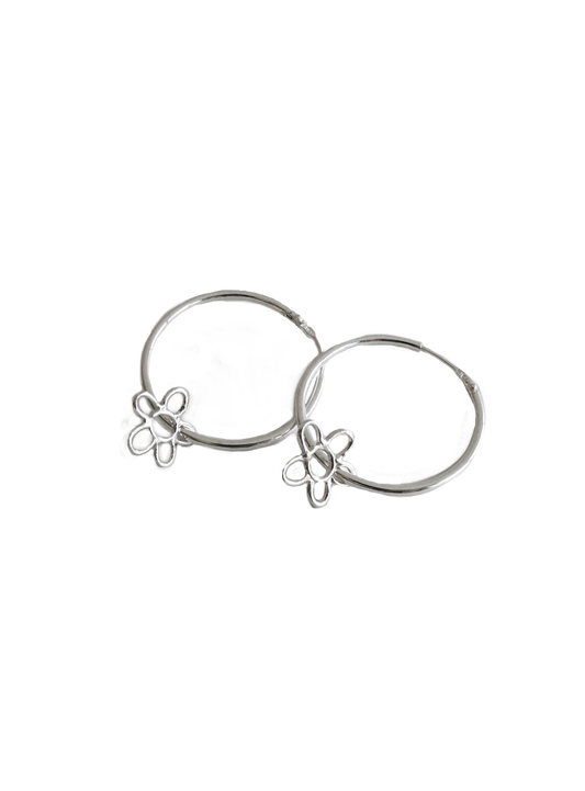 FLOWER HOOPS EARRINGS