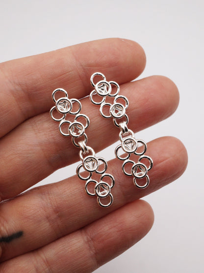 sterling silver TRAME I and TRAME II earrings