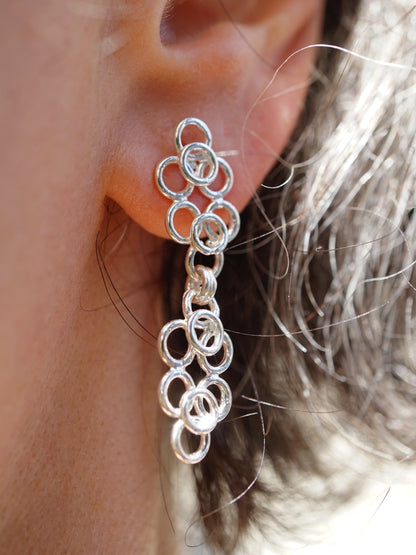 sterling silver TRAME I and TRAME II earrings