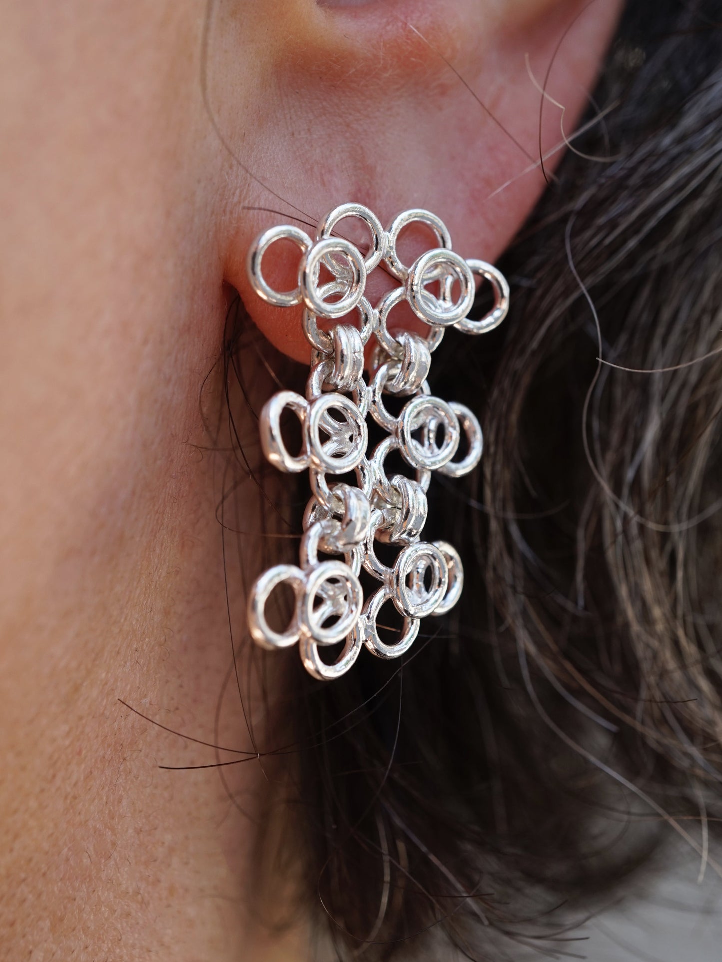 sterling silver TRAME I and TRAME II earrings