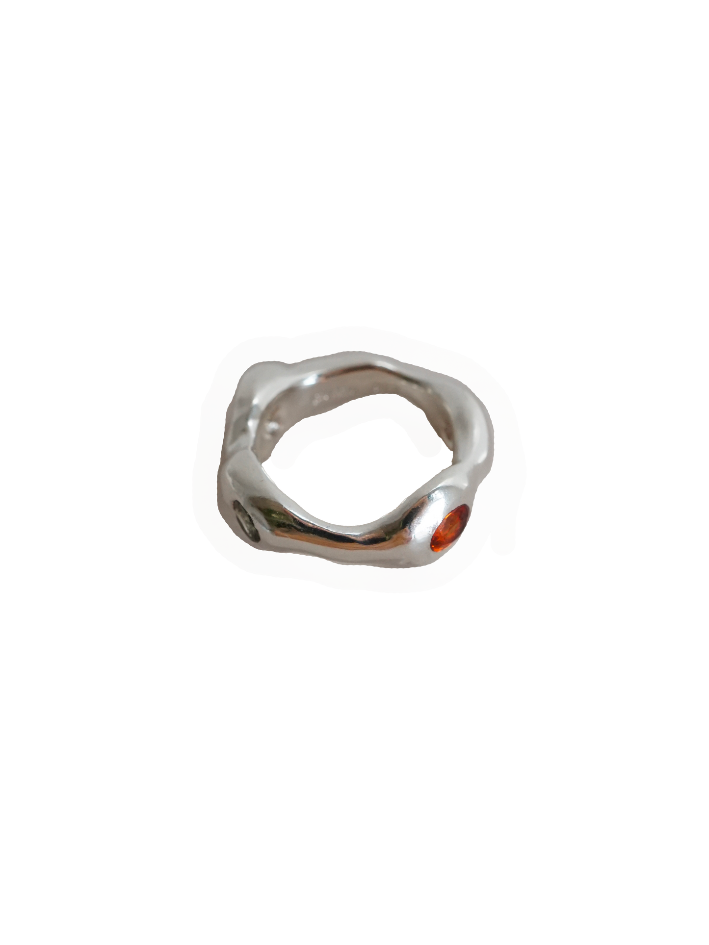 sterling silver OOAK BLOB ring with four sapphires