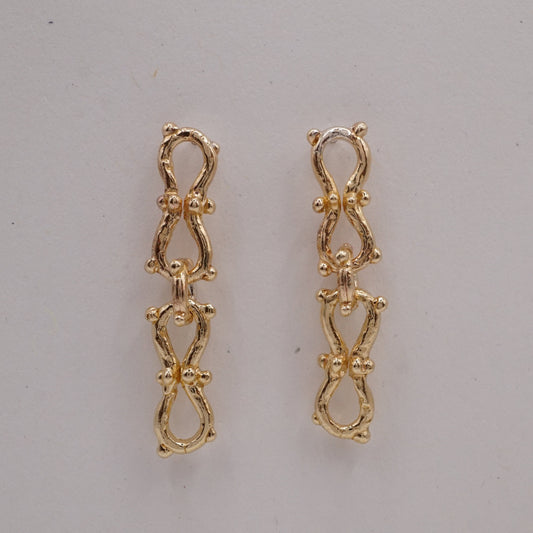 Boucles d'oreilles en mailles WALLIS - argent ou plaqué or 14k